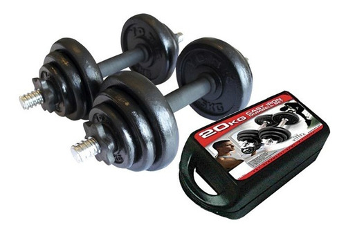 Kit Mancuernas Pesas 20 Kg Discos Ejercicio Gimnasio + Lazo