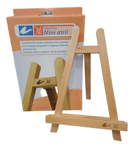 Caballete De Madera Mini Atril  Portatil Atl 26cm