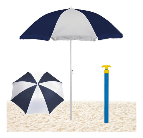 Saca Arena + Parasol Sombrilla Articulada Mor 180cm Playa