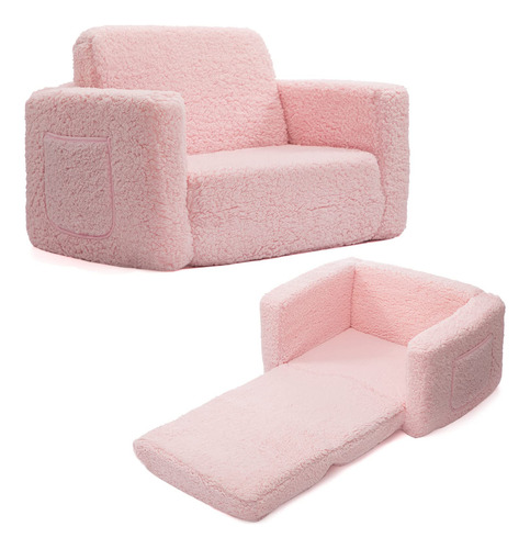 Alimorden Sofá Convertible 2 En 1 De Sherpa Para Niños