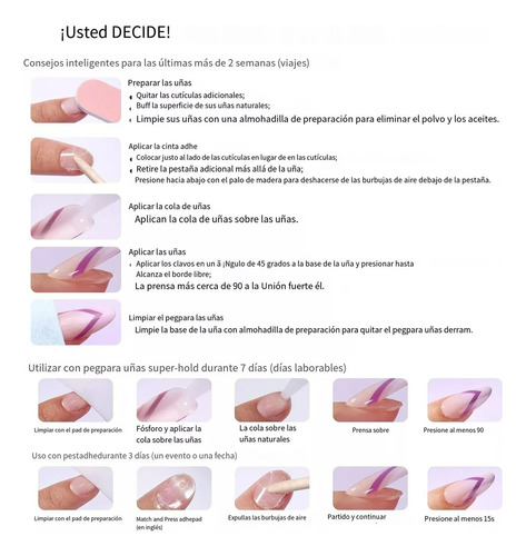 24pcs Simple Longitud Media Con Diseño Nail Art Tips Set