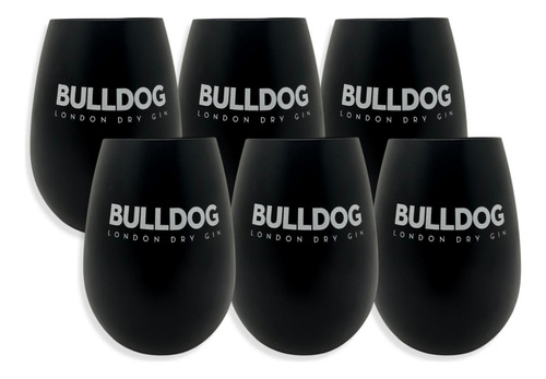 Vaso De Vidrio Bulldog London Dry Negro Gin 400ml Caja X6u