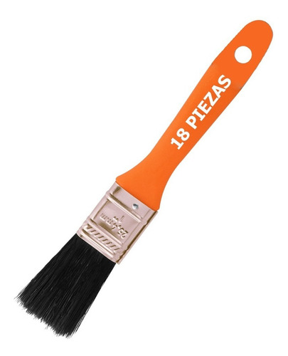 18pzs Brocha Básica Cerda Natural Y Poliester 1 Pulgada