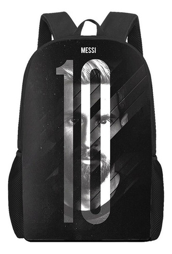 Mochila Escolar De Fútbol - Star-messi For Niños Y Niñas