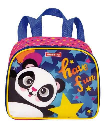 Lancheira Infantil Sestini 21m - Panda Cor Rosa