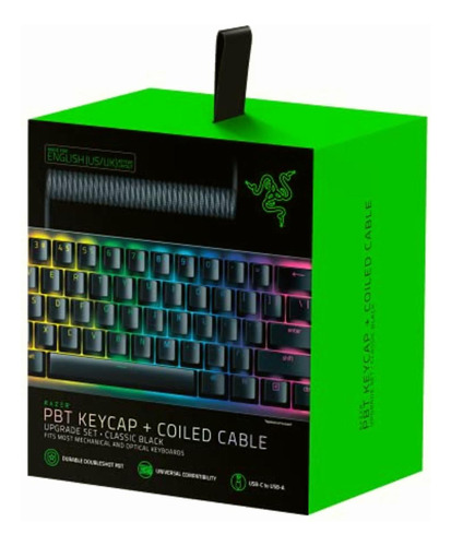 Razer Pbt Keycap + Coiled Cable Upgrade Set: Durable