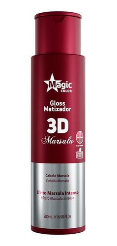 Imagem 2 de 6 de Matizador Marsala Vermelho 3d Magic Color - 500ml