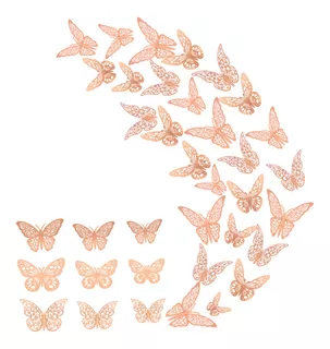 36pcs / Set Mariposas 3d Pegatinas De Pared Diseño Hueco