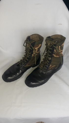Botas Militares De Cuero Y Lona Camuflada #37 (Usado)