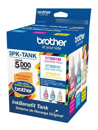  Tinta Brother Colores 3pk-tank Dcp -t300 T500 T700 Original