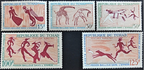 Chad Arte, Serie Sc 148-150 C38-9 Rupestres 1967 Mint L19032