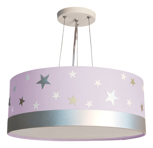 Lustre Pendente Infantil Estrelas Cúpula 40x15 2e27