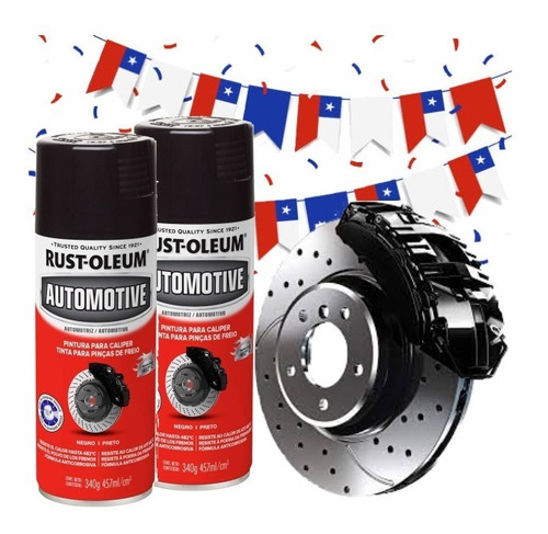 Kit Pintura Alta Temperatura Para Caliper Negra Rust-oleum