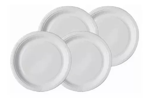 PLASTICPRO 100 platos desechables de plástico blanco de 7 pulgadas