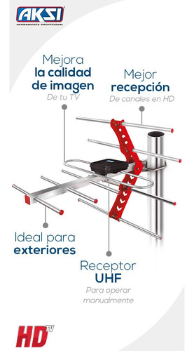 Antena Para Exteriores Aksi De 8 Elementos