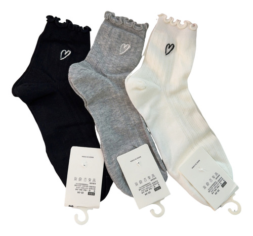 Calcetines Con Volantes De Algodón Con Estampado De Amor, 3