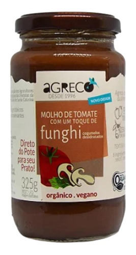 Kit 2x: Molho De Tomate Com Funghi Orgânico Agreco 325g
