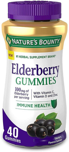 Natures Bounty Elderberry Sistema Inmune Vitaminas C D Zinc