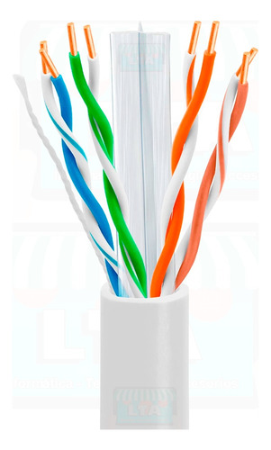 Cable Red Utp Cat6 100% Cobre Blanco 30 Metros Gtía. X Vida