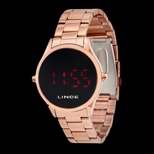 Relogio Lince Feminino Digital Led Mdr4618l Vxrx Rose Preto