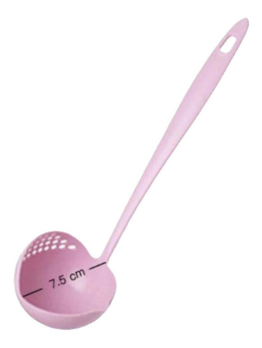 Imagen 4 de 10 de 2 Cucharon Rosa Escurridor Colador Cuchara Sopa Caldo Cocina