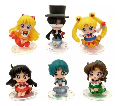 Sailor Moon Figuras Mini Set 6pz Sailor Scouts Senshi Anime