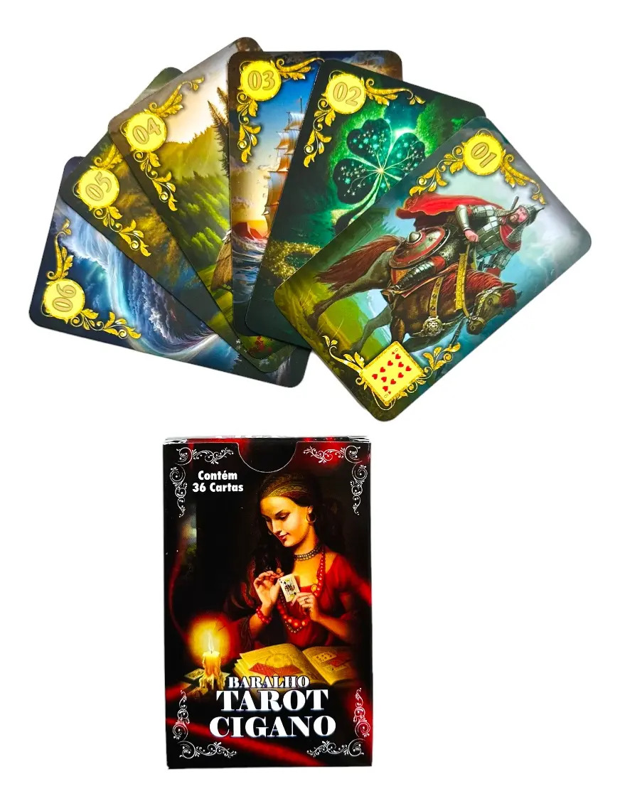 Baralho Tarô Tarot Cigano 36 Cartas e Manual Explicativo