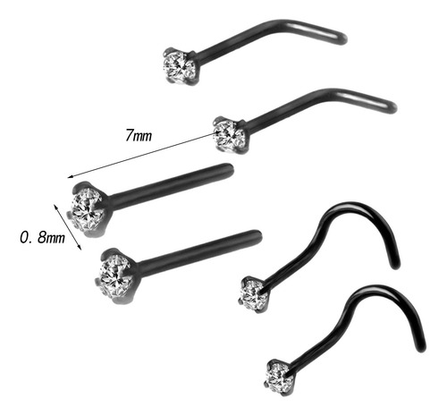 6 Piezas Anillos Para La Nariz, Juego De Anillos Con