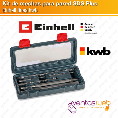 Imagen 2 de 5 de Set Mechas Punta Y Cincel Sds Plus Para Hormigon