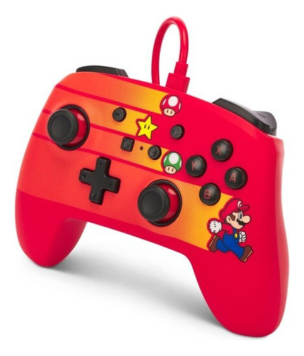 Control joystick ACCO Brands PowerA Enhanced Wired Controller Mario Bob-Omb Blast! rojo