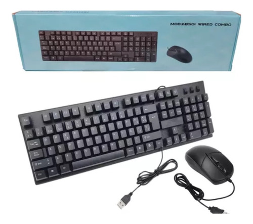 Combo Teclado Y Mouse Óptico Usb En Español Incluye Ñ Kb501