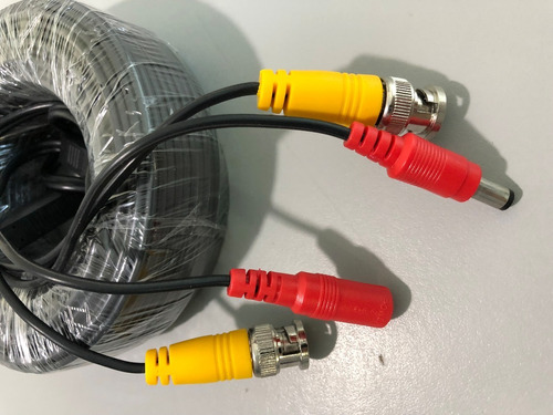 Cable Coaxial Bnc Y Alimentacion De 20 Mtrs.