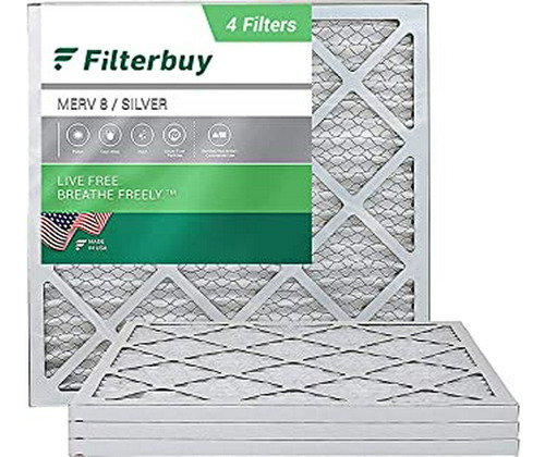 Filterbuy 25x25x1 Merv 8 De Filtro Plisado Ac Horno De Aire,