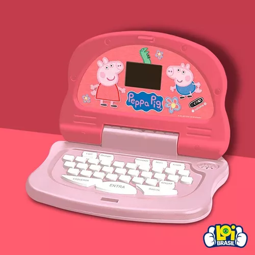 Laptop Infantil Educativo Peppa Pig Bilíngue Candide