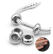 Comprar 2 Travas Stoppers Aço Inox Para Pulseira Life Berloque Prata