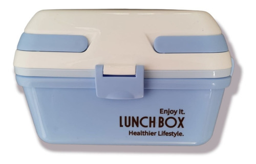 Lonchera Portavianda Contenedor Lunch Box Grande Y Cubiertos