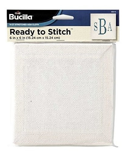 Bucilla Listo Para Coser En Blanco Aida Tela, 6 Por 6 Pulgad