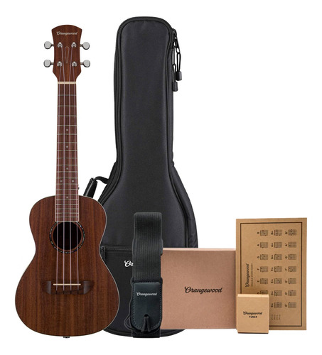 Orangewood Harper Tenor Acacia Con Cuerdas De Aquila, Bolsa