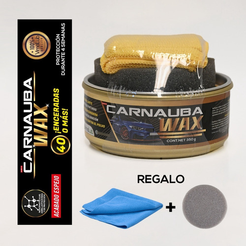 Carnauba Wax Vimalub 350 G [microfibra Y Esponja Gratis] 
