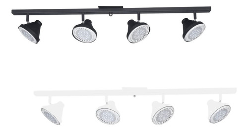 Base Riel Con 4 Spot Conico Para Lampara Ar111 Led Gu10