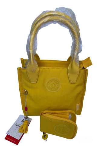 Bolsa Kipling Cool Defea Mujer Nylon Amarillo (Reacondicionado)