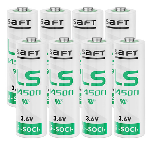 Jozelnk Paquete De 8 Baterias Saft Ls14500 Aa 3.6v Li-socl2