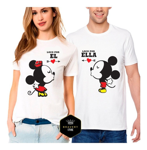 2 Remeras Mickey Y Minie Enamorados - Novios - Parejas -amor