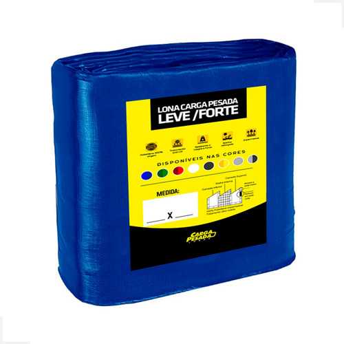 Lona Leve Azul Encerado 300 Micras 13x50 Com Ilhós