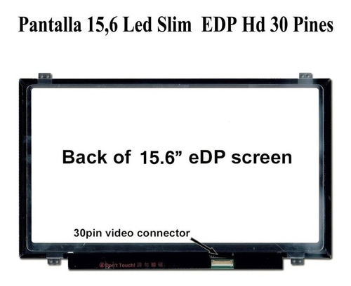 Imagen 2 de 5 de Pantalla 15.6 Led Slim 30 Pines Hp, Toshiba, Acer,lenovo;