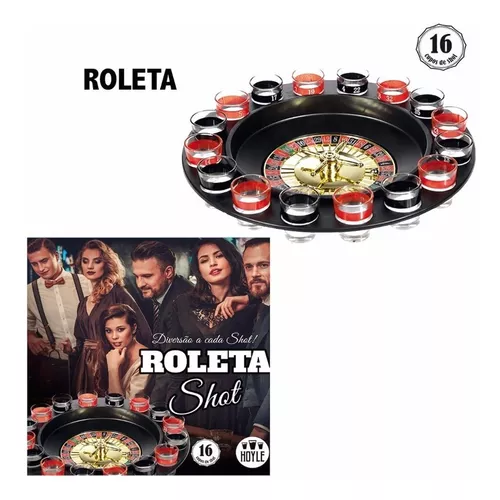 JOGO CASSINO ROLETA SHOT 16 COPOS BEBIDAS DRINK