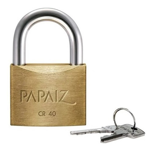 5 Un Cadeado De Latão Maciço 40mm Com Haste Curta Papaiz Cor Dourado