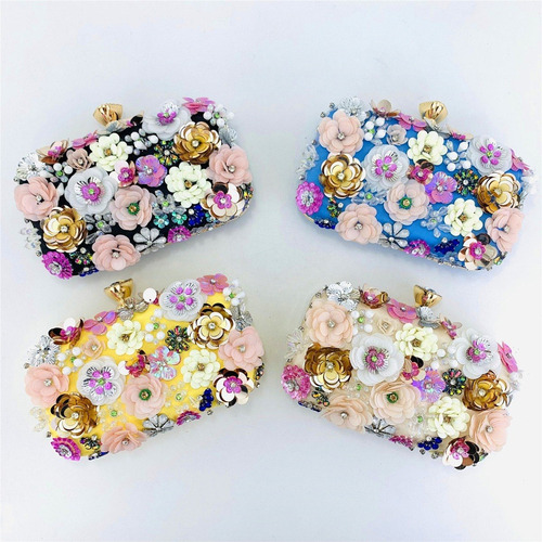 Bolso De Fiesta Elegante Embrague De Noche Con Floreado