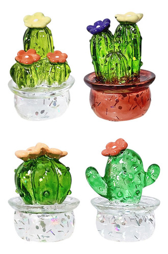 Adornos Para Coche Con Forma De Cactus De Cristal, En Maceta