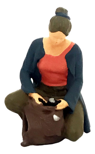1:64 Diorama Deportes Figura La La Mujer En Cuclillas Azul